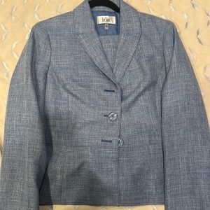 Le Suit Lake Cuomo Blue Suit and Skirt ,Size 14
